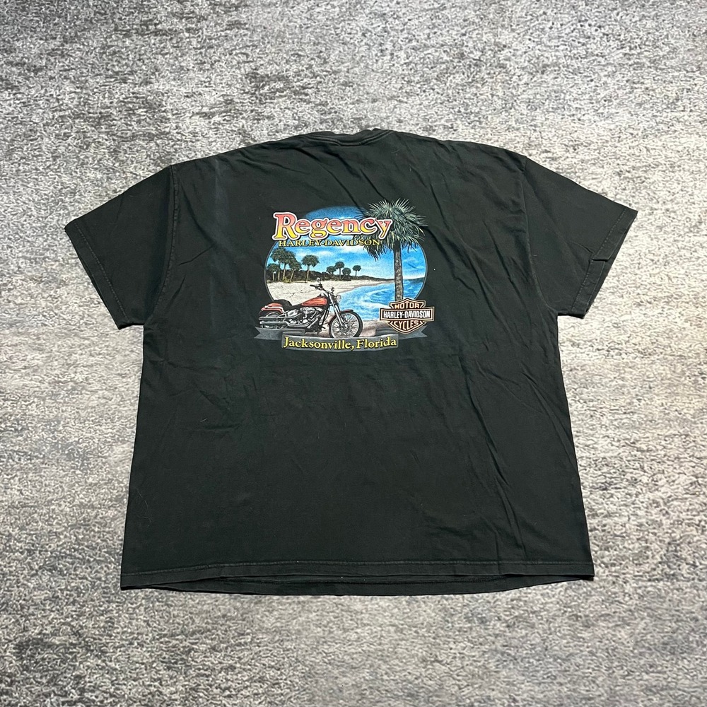 Vintage Harley Davidson Dragon T Shirt Mens 3XL Black Grunge Biker 2001 - Picture 2 of 10